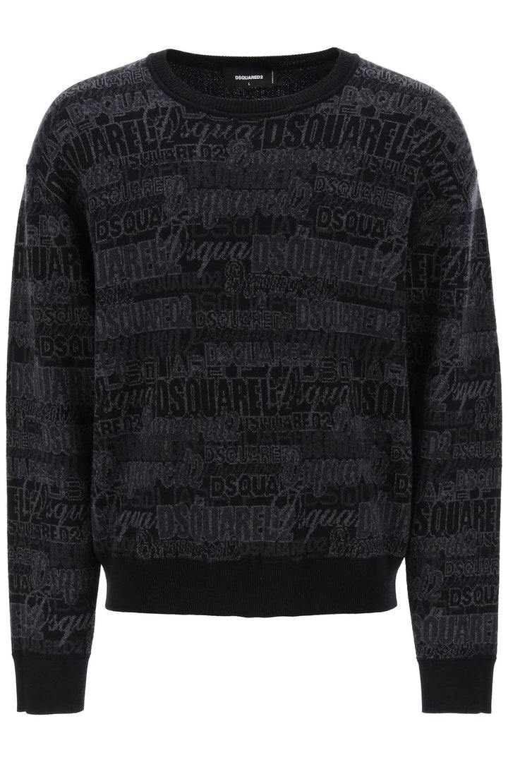 Dsquared2 wool sweater with logo lettering motif-0