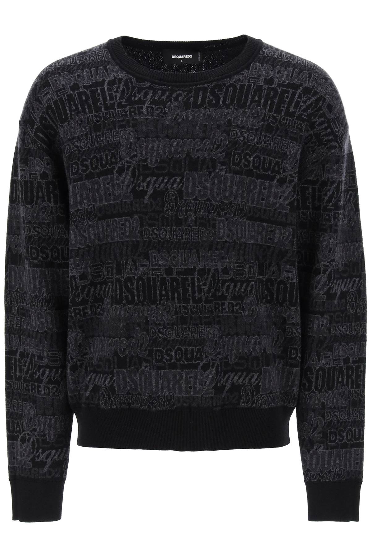 Dsquared2 wool sweater with logo lettering motif-0