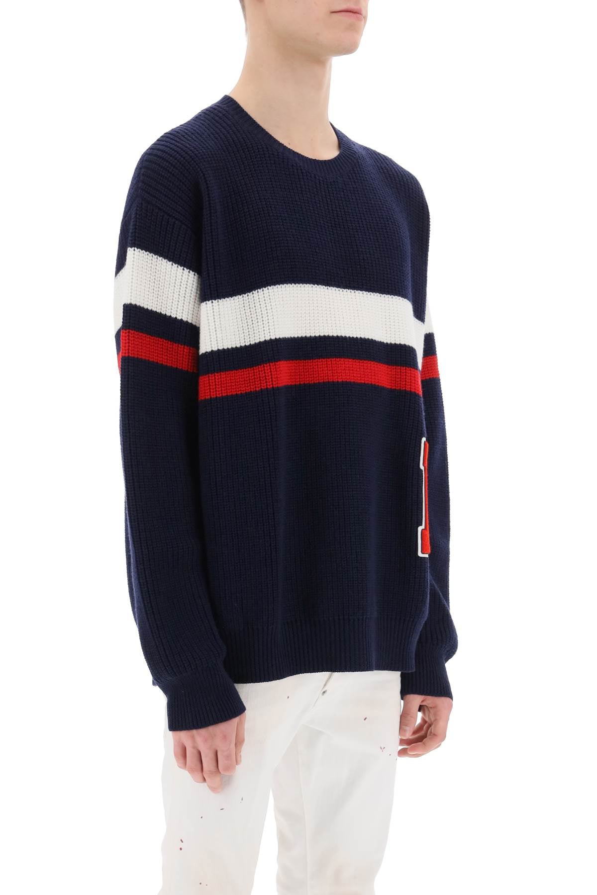 Dsquared2 wool sweater with varsity patch-1