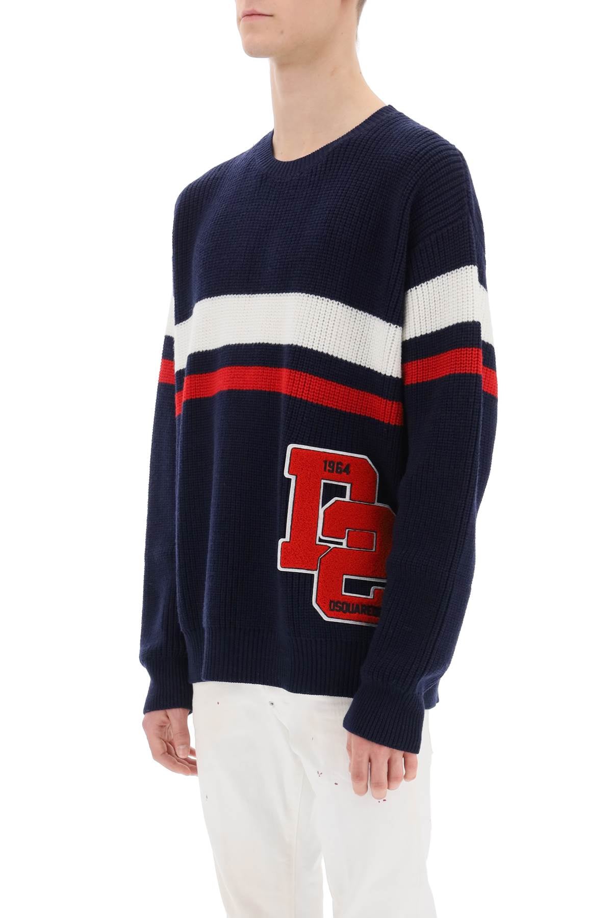Dsquared2 wool sweater with varsity patch-3