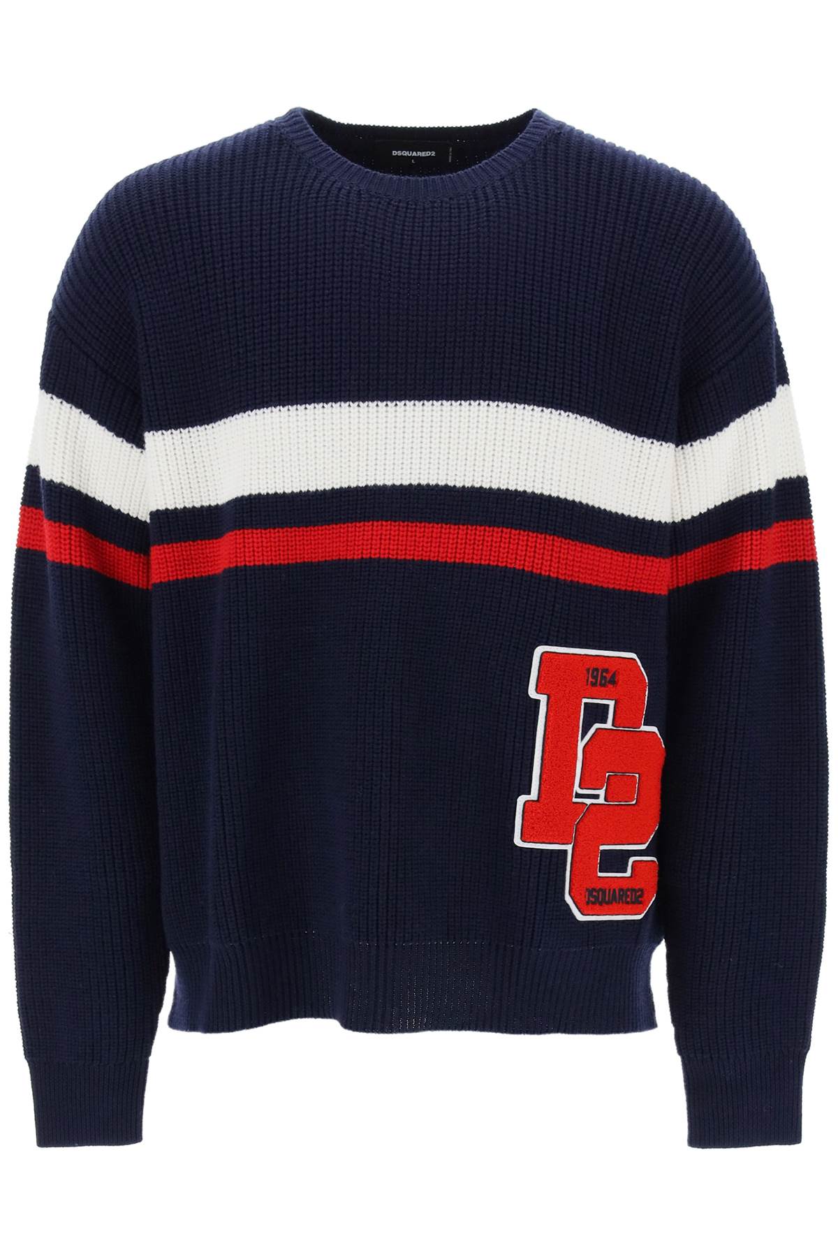 Dsquared2 wool sweater with varsity patch-0