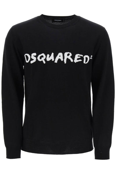Dsquared2 textured logo sweater-0