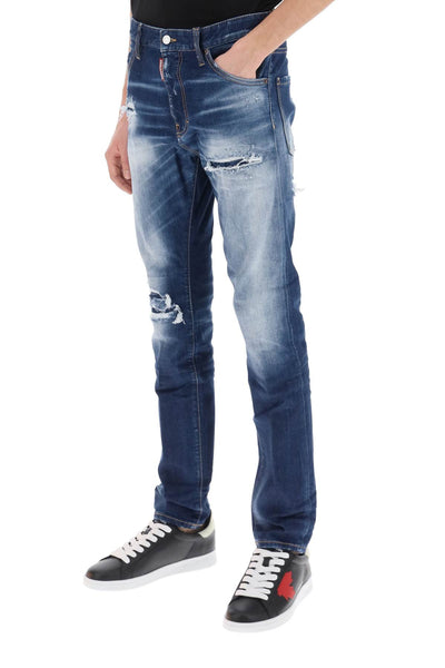 Dsquared2 cool guy jeans in medium worn out booty wash-3