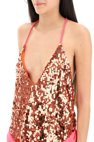 Dsquared2 mini sequined dress with draped detail-3
