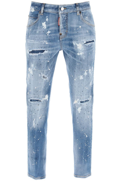 Dsquared2 cool girl jeans in medium ice spots wash-0