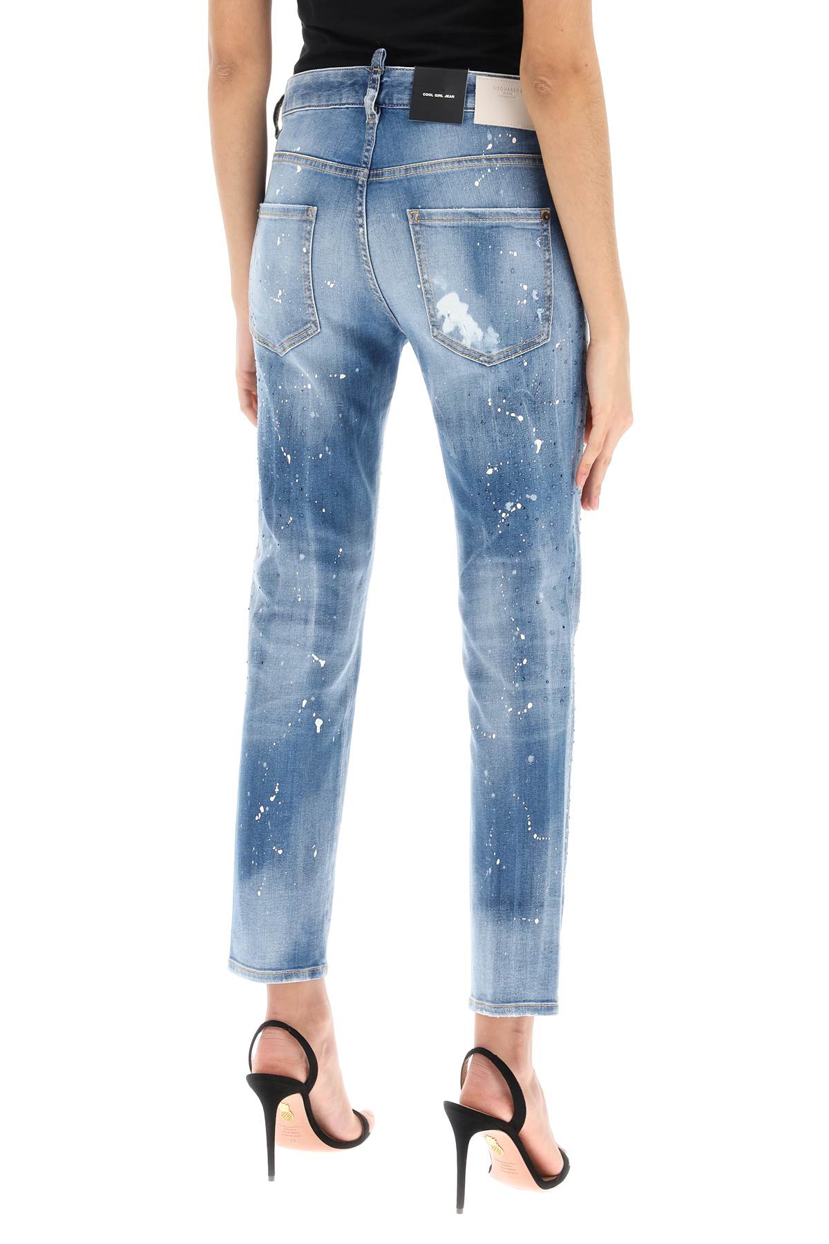 Dsquared2 cool girl jeans in medium ice spots wash-2