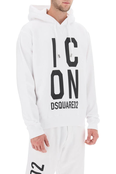 Dsquared2 'icon squared' cool fit hoodie with logo print-1