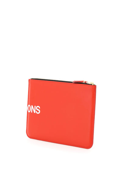 Comme des garcons wallet leather pouch with logo-1