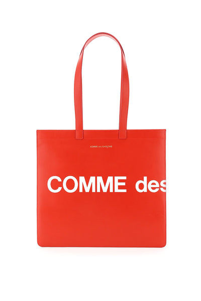 Comme des garcons wallet leather tote bag with logo-0