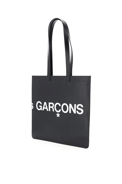 Comme des garcons wallet leather tote bag with logo-1