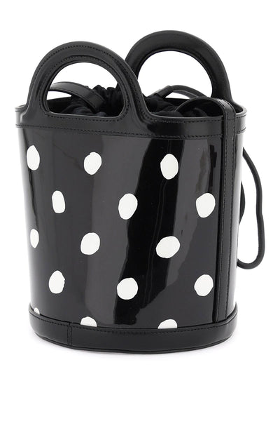 Marni patent leather tropicalia bucket bag with polka-dot pattern-1