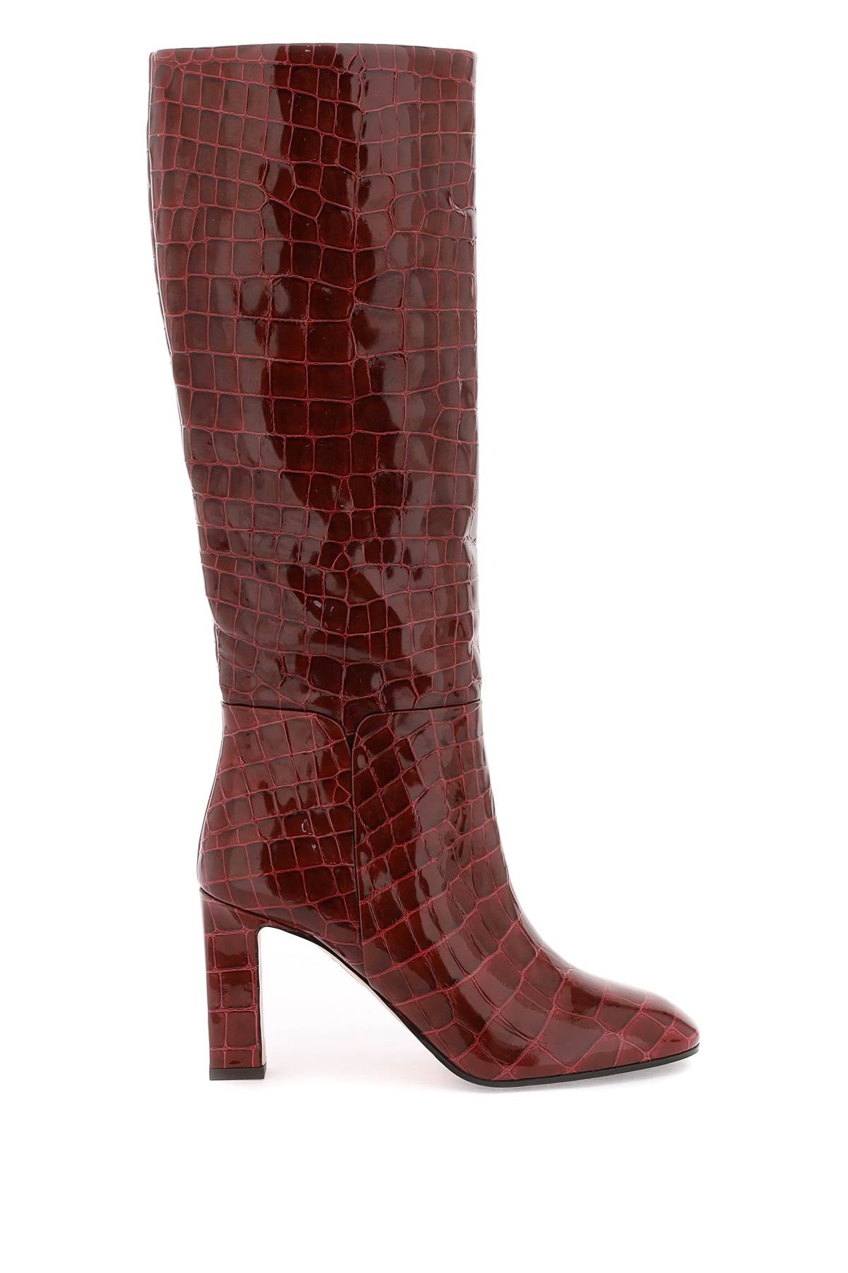 Aquazzura sellier boots in croc-embossed leather-0