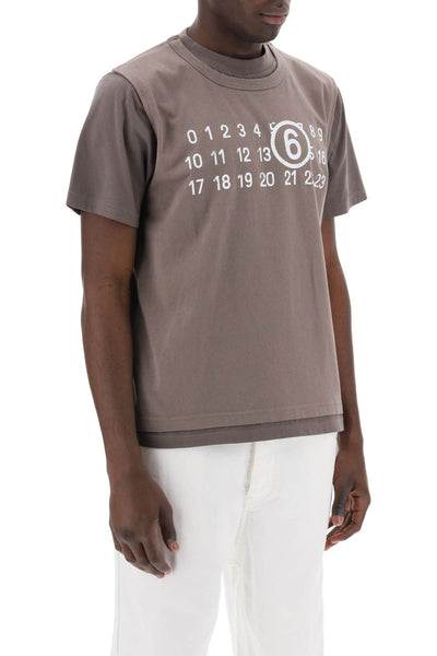 Mm6 maison margiela layered t-shirt with numeric signature print effect-1