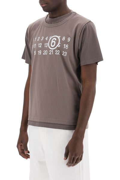 Mm6 maison margiela layered t-shirt with numeric signature print effect-3