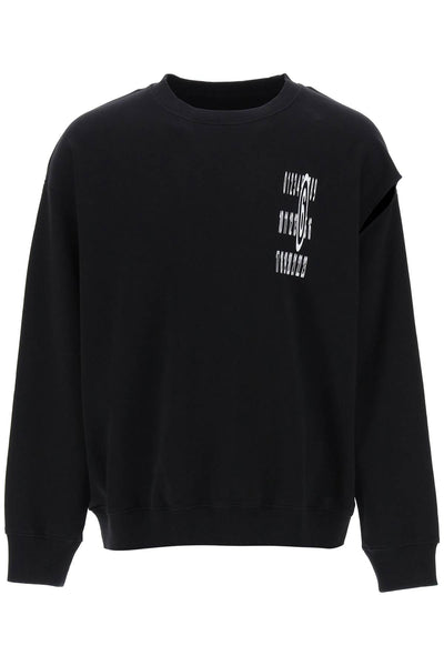 Mm6 maison margiela "sweatshirt with cut out and numeric-0