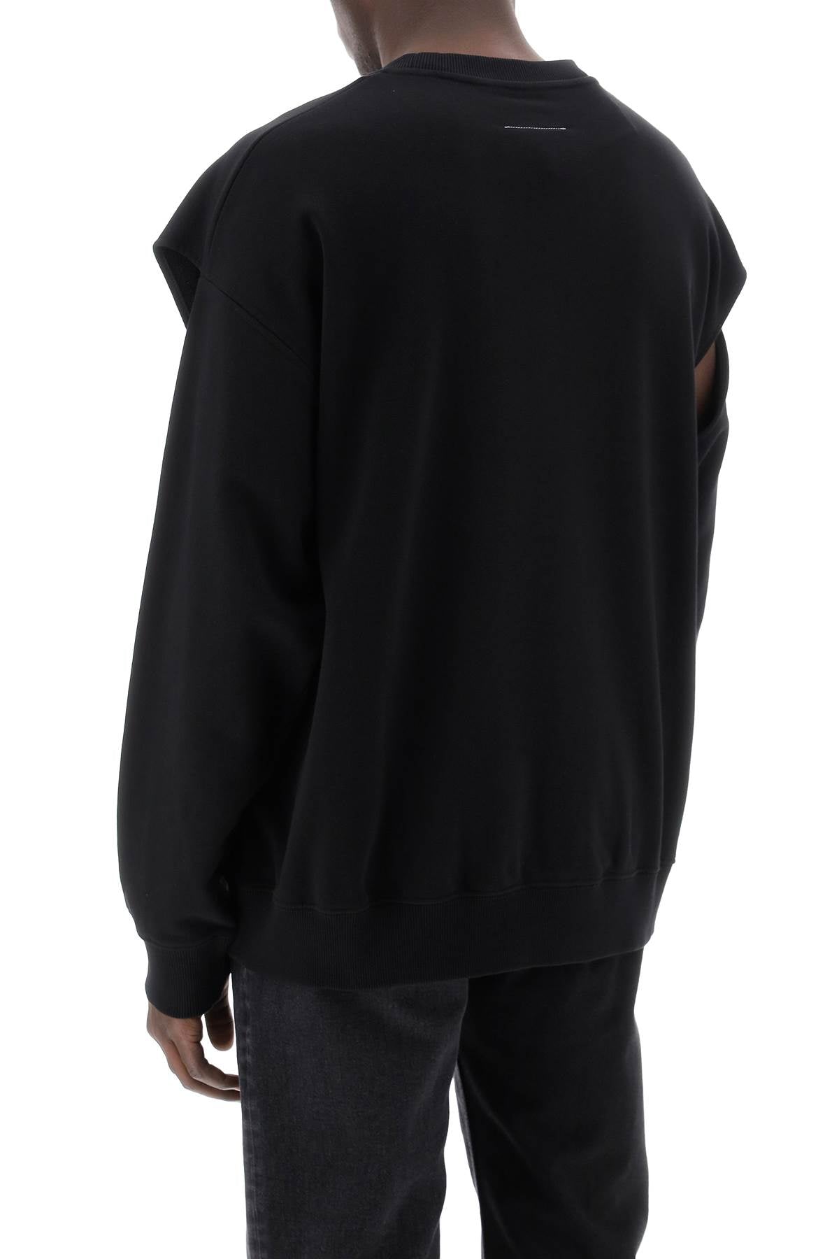 Mm6 maison margiela "sweatshirt with cut out and numeric-2