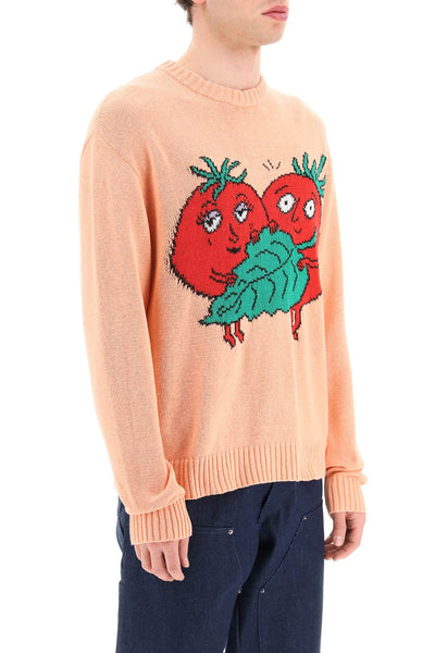 Sky high farm 'happy tomatoes' cotton sweater-1