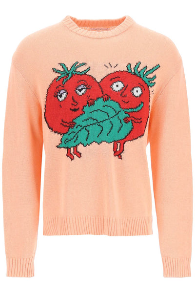 Sky high farm 'happy tomatoes' cotton sweater-0