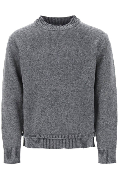 Maison margiela crew neck sweater with elbow patches-0