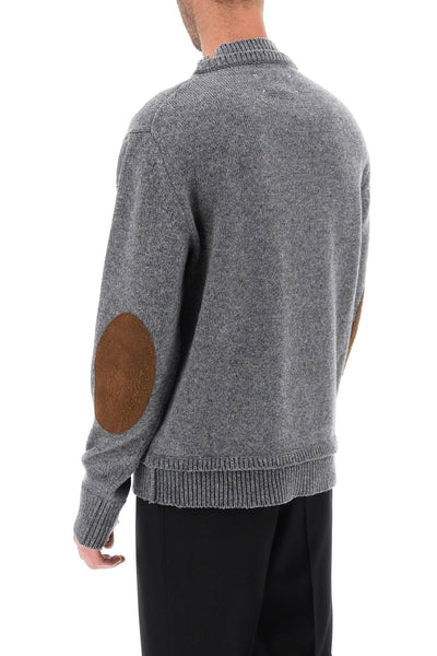 Maison margiela crew neck sweater with elbow patches-2