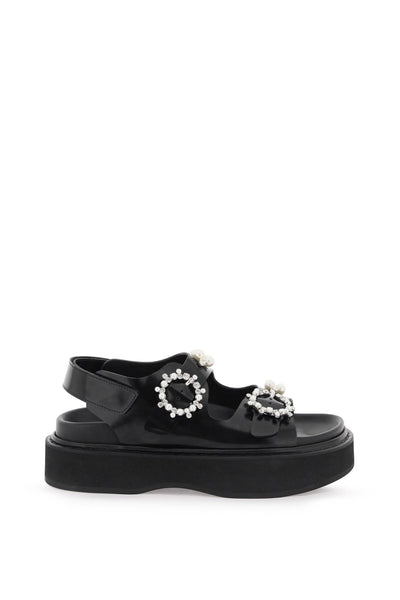 Simone rocha platform sandals with pearls and crystals-0