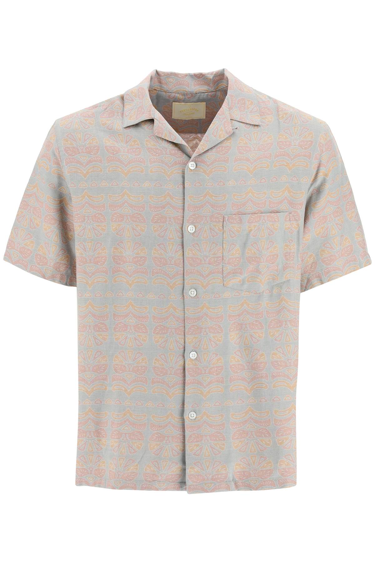Portuguese flannel cotton viscose 'resort' short sleeve shirt-0
