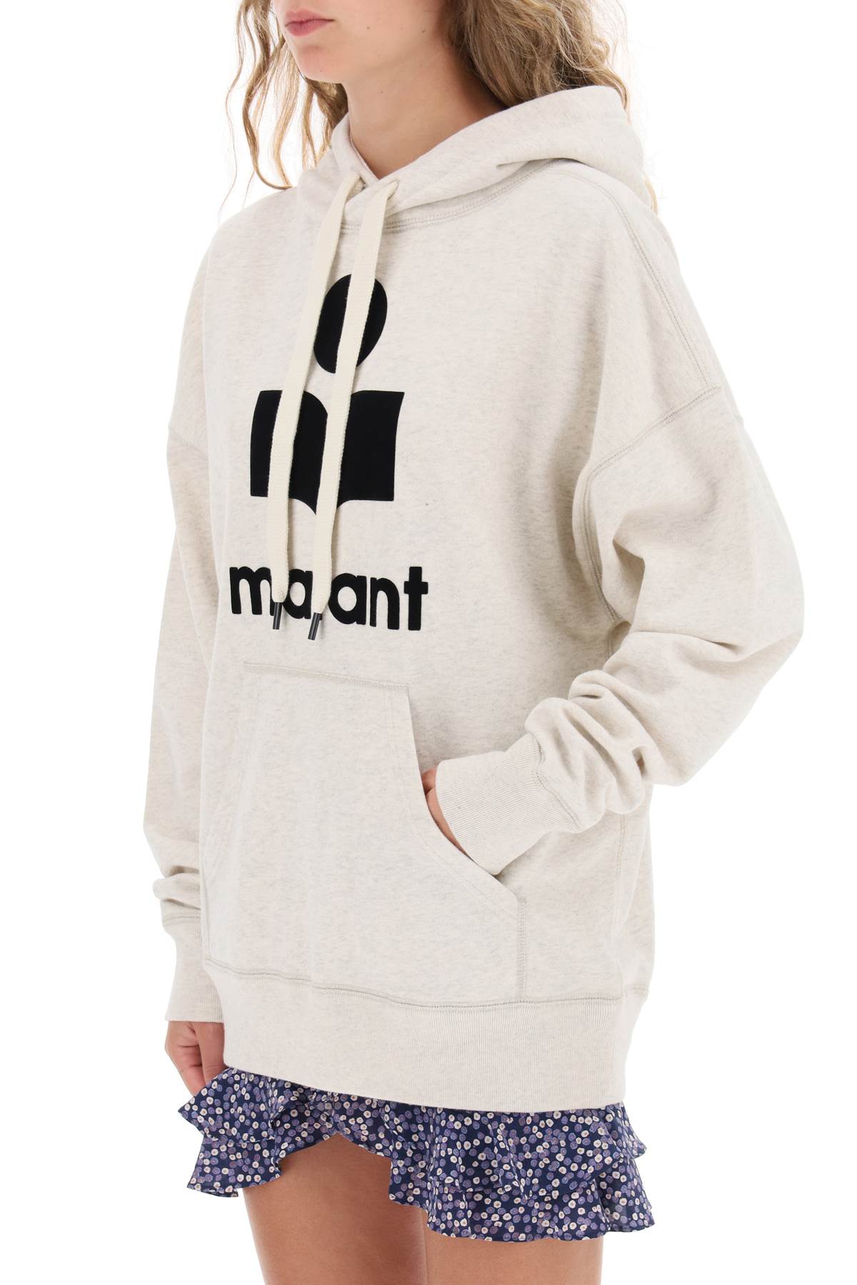 Isabel marant etoile mansel hoodie with flocked logo-3