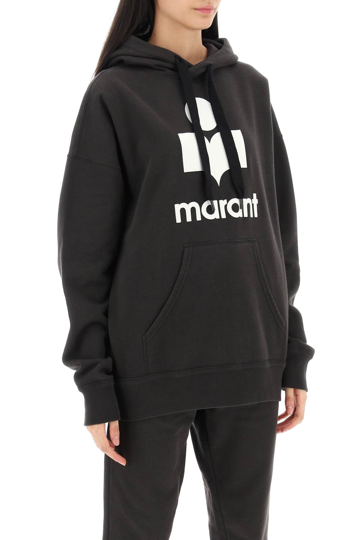 Isabel marant etoile mansel hoodie with flocked logo-1