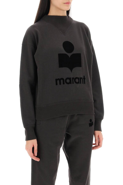 Isabel marant etoile moby sweatshirt with flocked logo-1