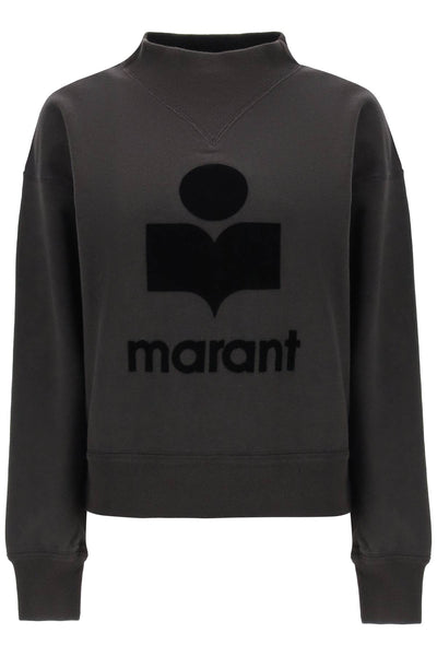 Isabel marant etoile moby sweatshirt with flocked logo-0