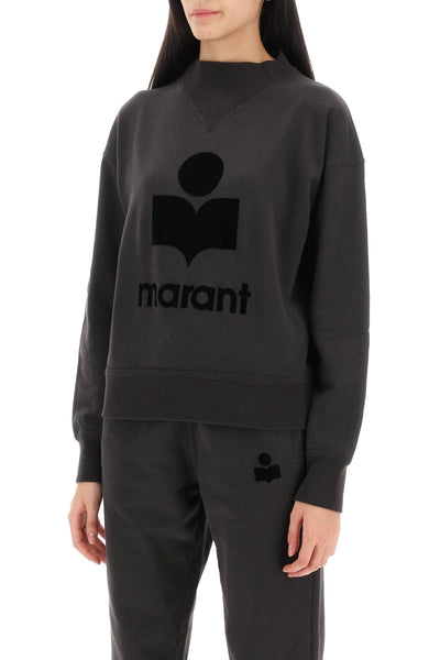 Isabel marant etoile moby sweatshirt with flocked logo-3