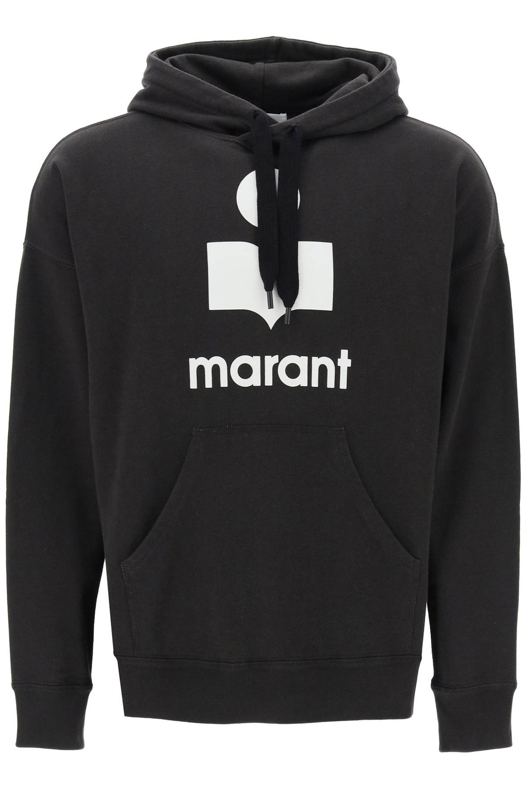 Marant miley flocked logo hoodie-0