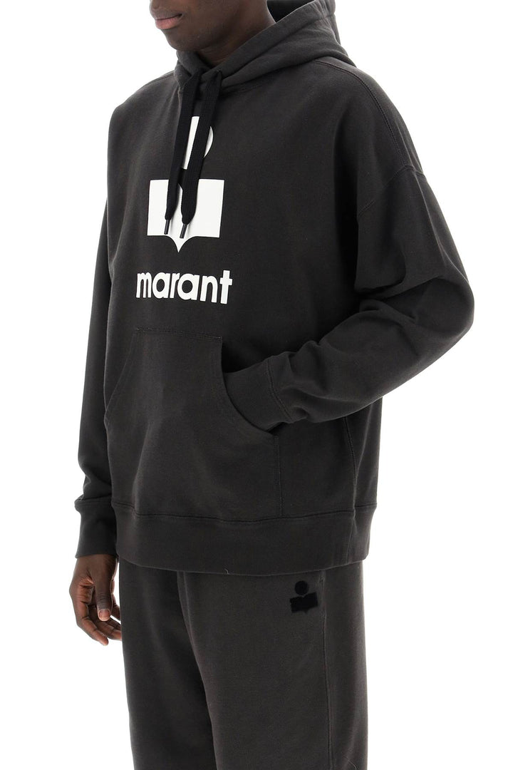 Marant miley flocked logo hoodie-3