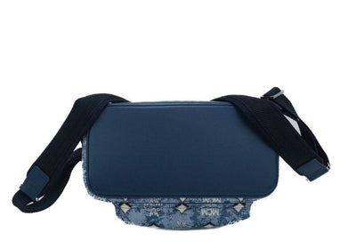 MCM Stark  Blue Vintage Jacquard Monogram Logo Fabric Backpack Bookbag Backpacks - Women - Bags, feed-1, MCM at SEYMAYKA