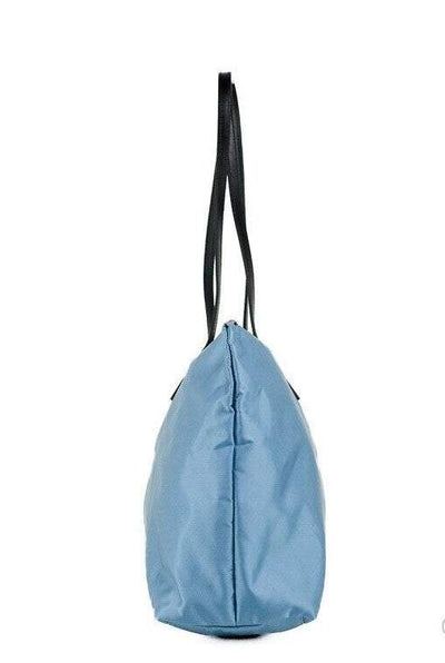 Versace Portuna Medusa Medium Cornflower Blue Nylon Leather Tote Bag Purse feed-1, Tote Bags - Women - Bags, Versace at SEYMAYKA