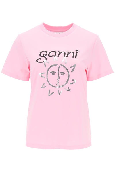 Ganni crew-neck t-shirt with print-0