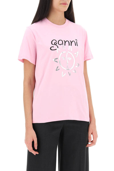 Ganni crew-neck t-shirt with print-1