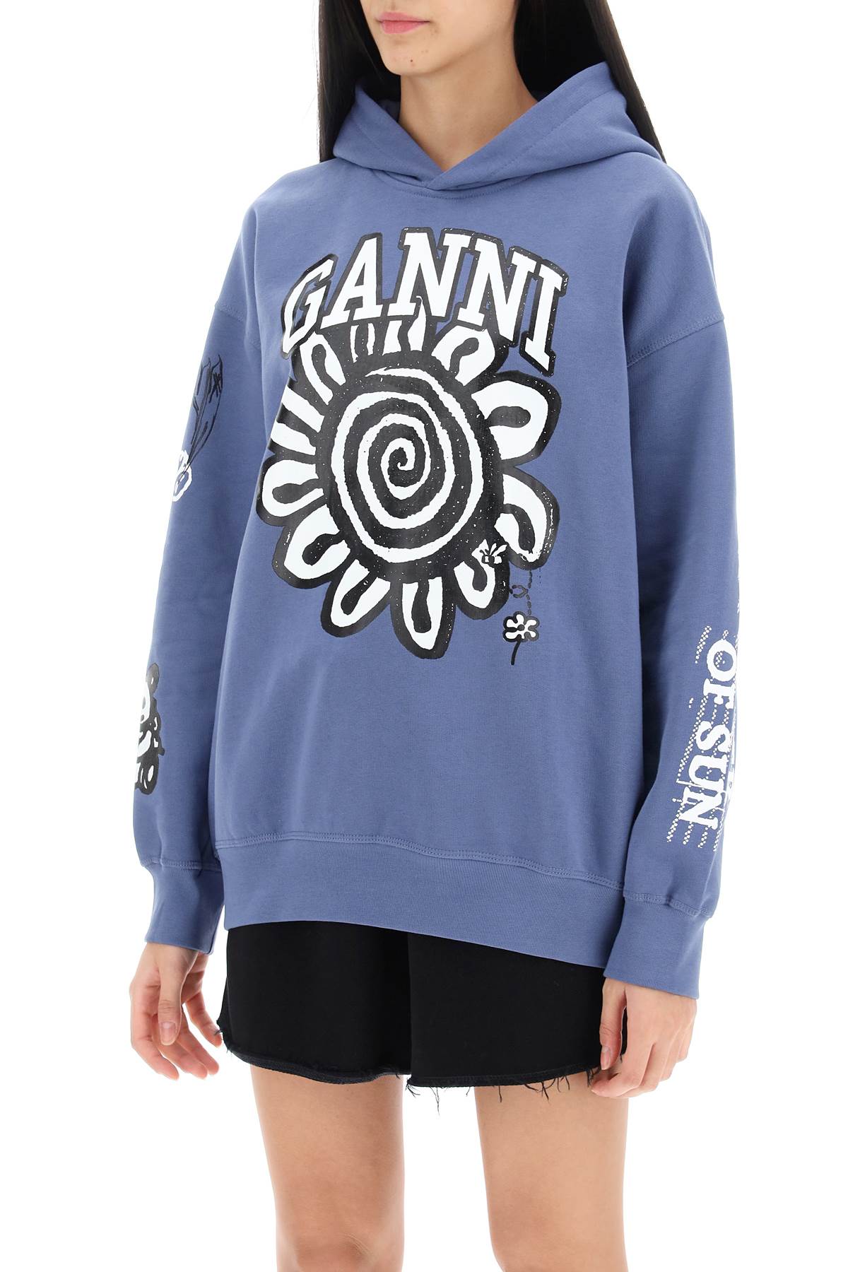 Ganni hoodie with graphic prints-3