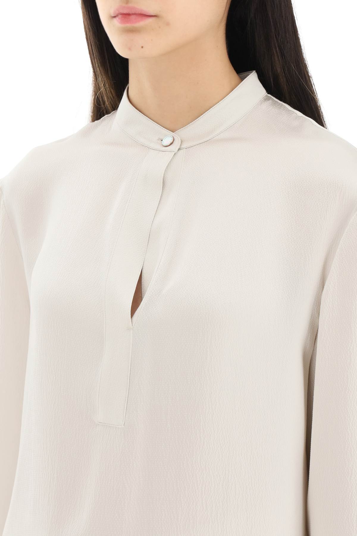 Agnona hammered silk satin blouse-3