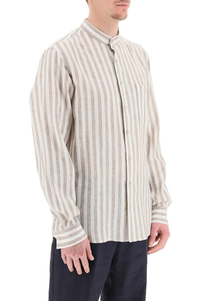 Agnona striped linen shirt-1