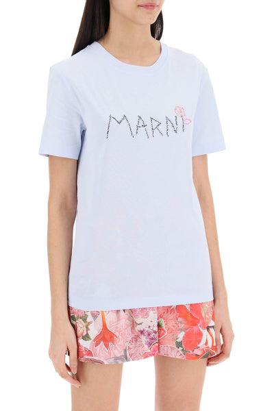 Marni hand-embroidered logo t-shirt-1