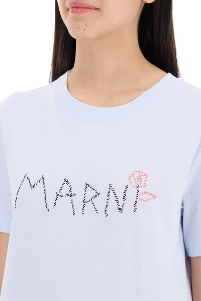 Marni hand-embroidered logo t-shirt-3