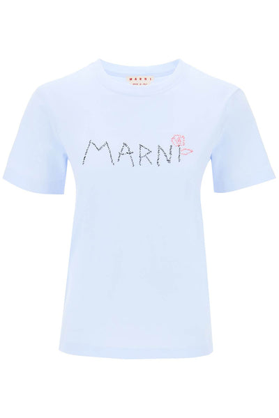 Marni hand-embroidered logo t-shirt-0