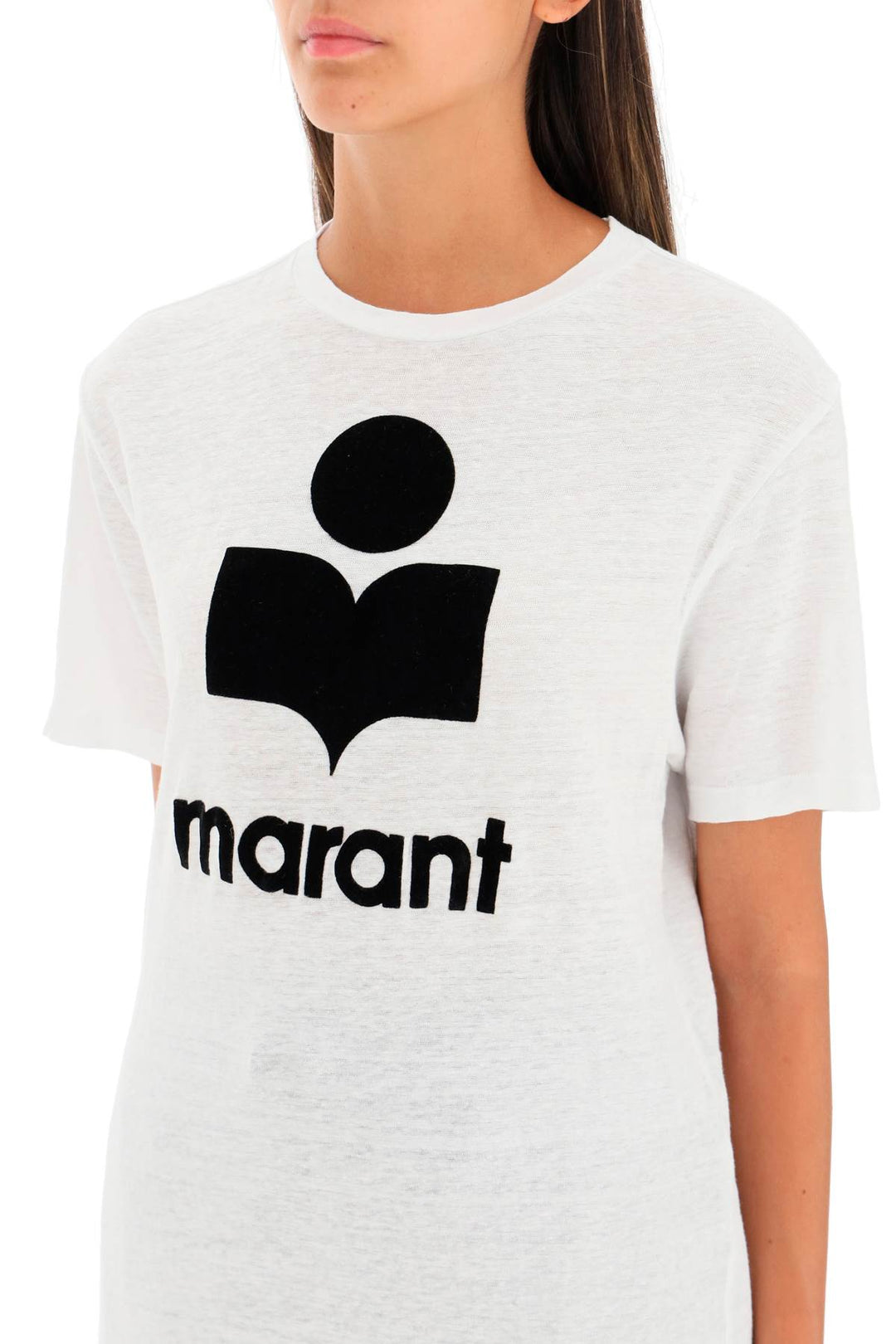 Isabel marant etoile zewel t-shirt with flocked logo-3