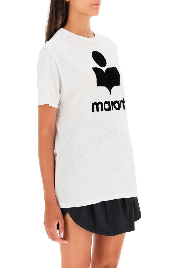 Isabel marant etoile zewel t-shirt with flocked logo-1