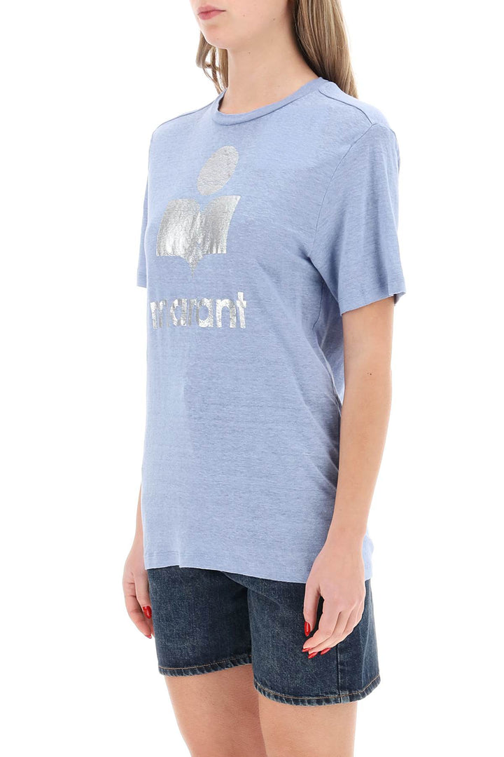 Isabel marant etoile zewel t-shirt with metallic logo print-3