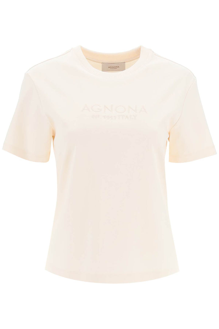 Agnona t-shirt with embroidered logo-0