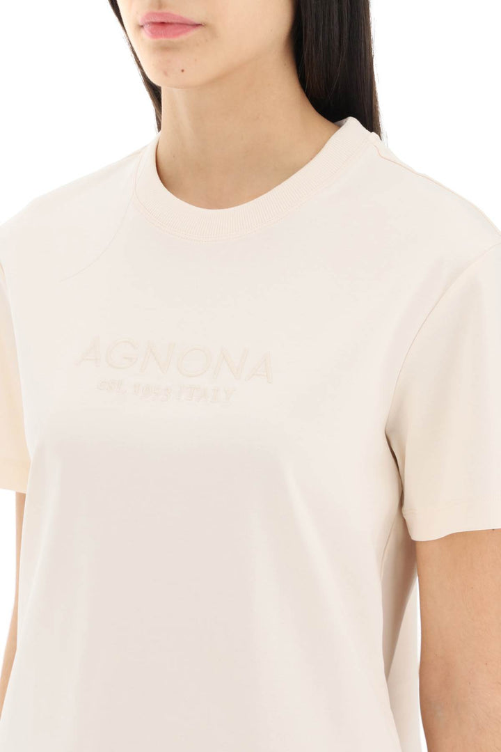 Agnona t-shirt with embroidered logo-3