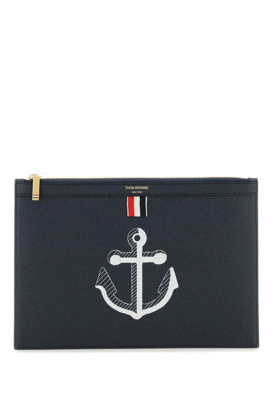 Thom browne grained leather pouch-0
