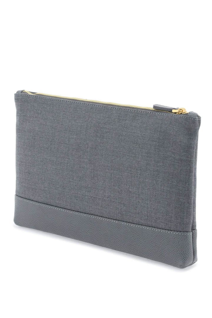 Thom browne wool 4-bar pouch-1
